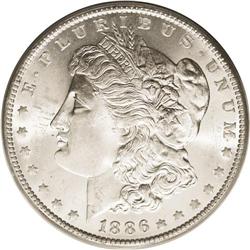 1886-O S$1 MS64 PCGS. This attractive silver dollar is 