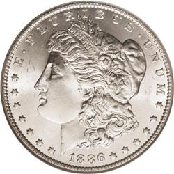 1886-O S$1 MS64 NGC. A crisply struck and virtually br 