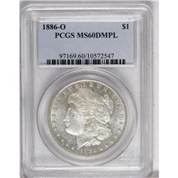 1886-O S$1 MS60 Deep Mirror Prooflike PCGS. An importa 