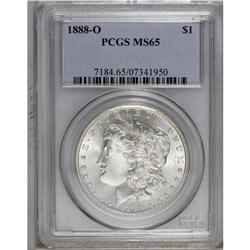 1888-O S$1 MS65 PCGS. A brilliant piece with strong lu 