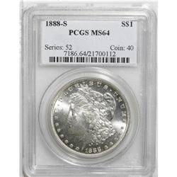 1888-S S$1 MS64 PCGS. Well struck with powerful luster 