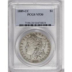 1889-CC S$1 VF30 PCGS. A moderately worn example of th 