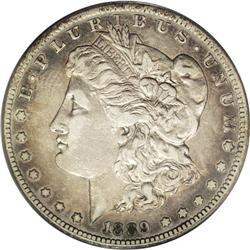 1889-CC S$1 VF35 PCGS. This coin''s moderate wear is l 