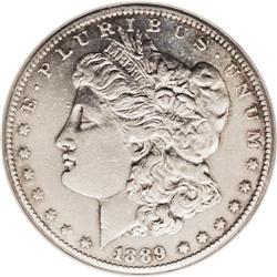 1889-CC S$1 AU50 NGC. This pleasing AU example of the 