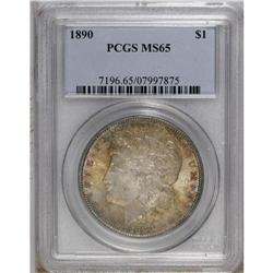 1890 S$1 MS65 PCGS. A lustrous Gem with a sharp strike 