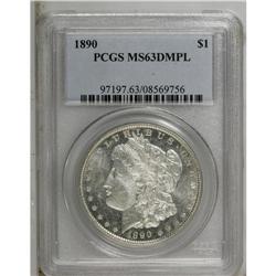 1890 S$1 MS63 Deep Mirror Prooflike PCGS. This is an e 