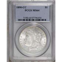 1890-CC S$1 MS64 PCGS. A brilliant and nicely struck e 