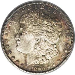 1890-CC S$1 MS64 PCGS. The scintillating color palette 