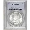 Image 1 : 1891 S$1 MS64 PCGS. Practically untoned with pretty lu 