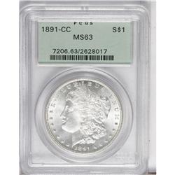 1891-CC S$1 MS63 PCGS. This boldly struck Carson City 