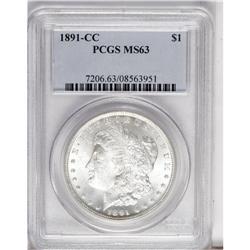1891-CC S$1 MS63 PCGS. VAM-3. A Top 100 Variety. A lig 