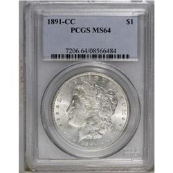 1891-CC S$1 MS64 PCGS. Choice and essentially untoned, 