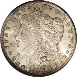 1891-CC S$1 MS65 PCGS. Toned with splashes of light go 