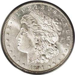 1891-CC S$1 MS63 Deep Mirror Prooflike PCGS. Thickly f 