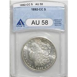 1892-CC S$1 AU58 ANACS. An attractive piece with trace 