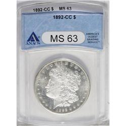 1892-CC S$1 MS63 ANACS. A boldly struck piece with som 