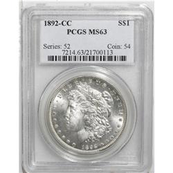 1892-CC S$1 MS63 PCGS. Select and nicely struck, this 