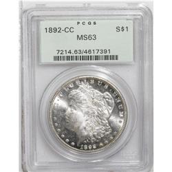 1892-CC S$1 MS63 PCGS. A nicely struck and highly lust 