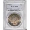 Image 3 : 1892-CC S$1 MS64 PCGS. Magnificent fire-red, orange, o 