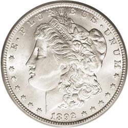 1892-O S$1 MS65 PCGS. Essentially untoned with notewor 