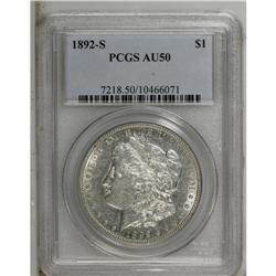 1892-S S$1 AU50 PCGS. The ''92-S is an important key d 