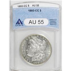 1893-CC S$1 AU55 ANACS. The hint of wear that appears 