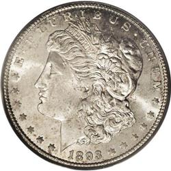 1893-CC S$1 MS63 PCGS. A light peripheral tinge of gol 