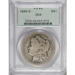 1893-S S$1 Good 4 PCGS. A few letters in DOLLAR are we 