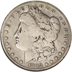 1893-S S$1 --Cleaned--ANACS. VG8 Details. This cream-gr 