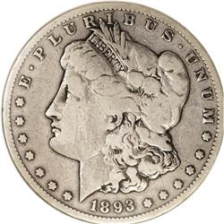 1893-S S$1 --Cleaned--ANACS. Fine 12 Details. The years 