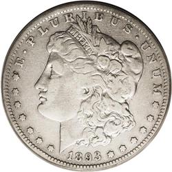 1893-S S$1 Fine 15 PCGS. An evenly and moderately worn 