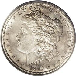 1893-S S$1 --Improperly Cleaned--NCS. AU50 Details. Thi 