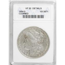 1894 S$1 --Cleaned--ANACS. VF20 Details. Dove-gray exce 