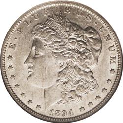 1894 S$1 AU50 NGC. The Morgan dollar series has its sh 
