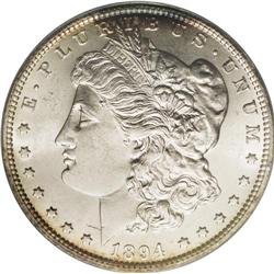 1894 S$1 MS63 ANACS. The rarest business-strike Morgan 