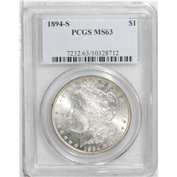 1894-S S$1 MS63 PCGS. Select and nicely struck with de 