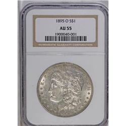 1895-O S$1 AU55 NGC. Light highpoint wear is partly di 