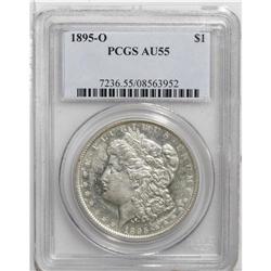 1895-O S$1 AU55 PCGS. Each side is moderately reflecti 