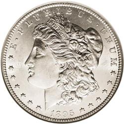 1895-S S$1 AU58 NGC. This low mintage issue comes unde 