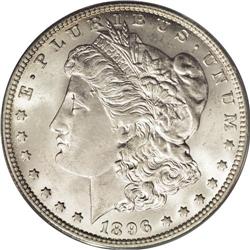 1896-O S$1 MS64 ANACS. While almost 5 million pieces w 