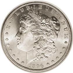 1896-S S$1 MS65 NGC. The peak of the 6 in the date is 