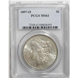 1897-O S$1 MS61 PCGS. Softly lustrous with a typical s 