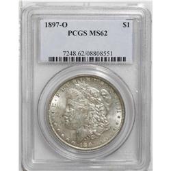 1897-O S$1 MS62 PCGS. Silver-gray patina covers much o 