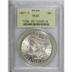 1897-S S$1 MS65 PCGS. Light cream-gray toning visits l 