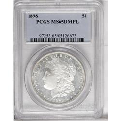 1898 S$1 MS65 Deep Mirror Prooflike PCGS. This crisply 