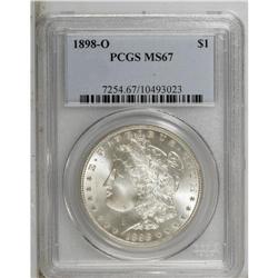 1898-O S$1 MS67 PCGS. A highly lustrous example, unusu 