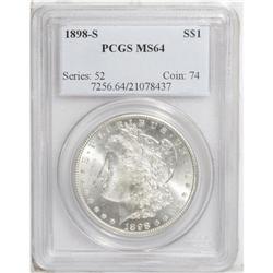 1898-S S$1 MS64 PCGS. This appealing near-Gem has wond 