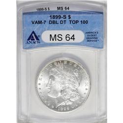 1899-S S$1 MS64 ANACS. VAM-7. A Top 100 Variety. The d 