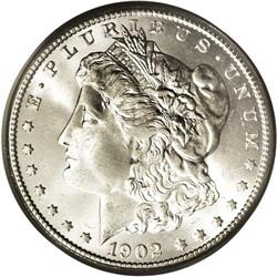1902-S S$1 MS65 PCGS. Gentle chestnut-gold toning visi 