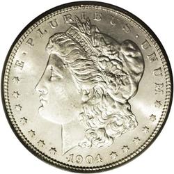 1904-S S$1 MS63 PCGS. A conditionally challenging issu 